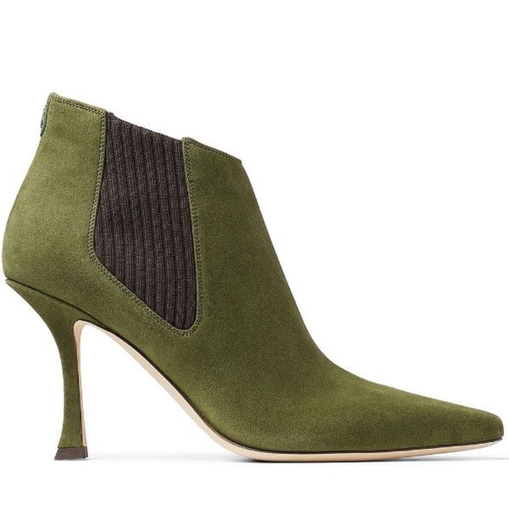 Jimmy Choo olive suede booties
